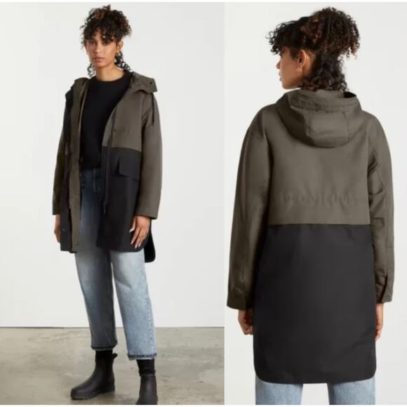 Everlane Jackets & Blazers - Everlane The ReNew Anorak Jacket In Forest Black Size XXS New